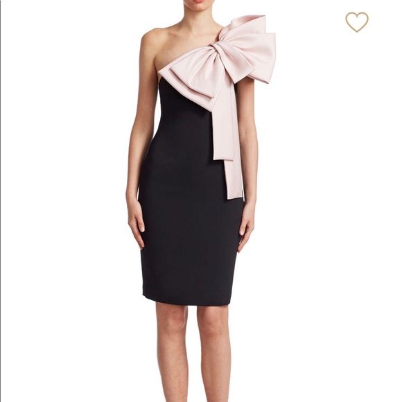 Badgley Mischka one shoulder Bow dress 👗